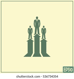 Business man climbs up. Vector illustration career.