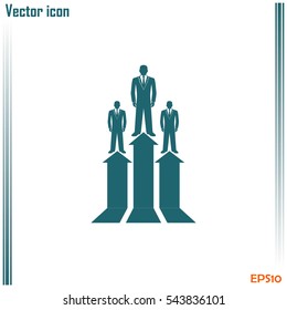 Business man climbs up. Vector illustration career.