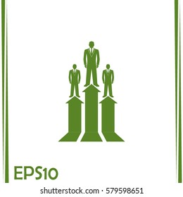 Business man climbs up. Vector illustration career.