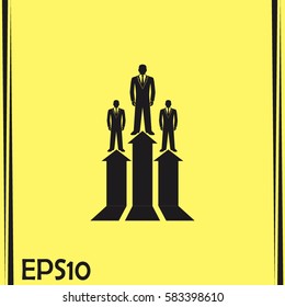 Business man climbs up. Vector illustration career.