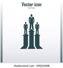 Business man climbs up. Vector illustration career.