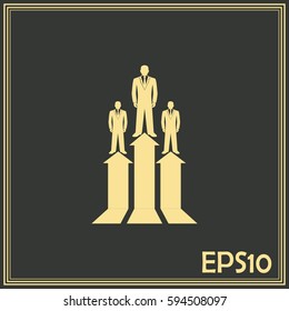 Business man climbs up. Vector illustration career.