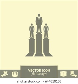 Business man climbs up. Vector illustration career.