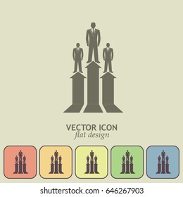 Business man climbs up. Vector illustration career.