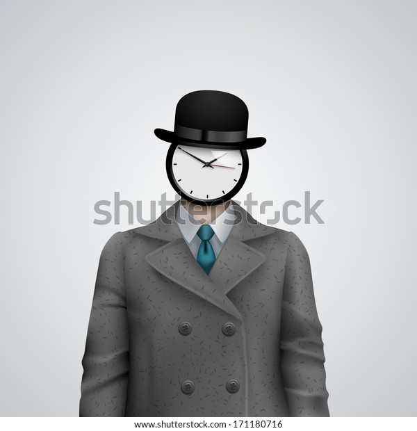 Business Man Clock Face Eps10 Vector Stock Vector (Royalty Free) 171180716