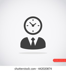 Business man with clock head icon