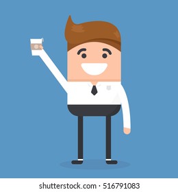 Business man coffee break