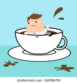 business man and coffee made in vector 