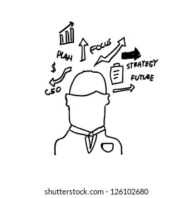 business man concept brain