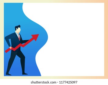 business man concept of people hold arrow finance