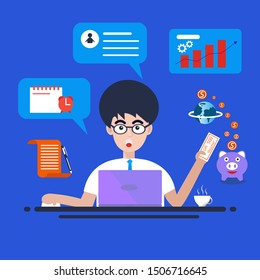 Business man, Concept business vector illustration.
