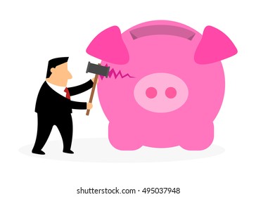 Business man in business concept vector illustration.