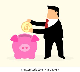 Business man in business concept vector illustration.