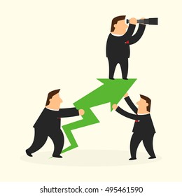 Business man in business concept vector illustration.
