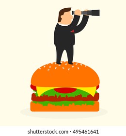 Business man in business concept vector illustration.