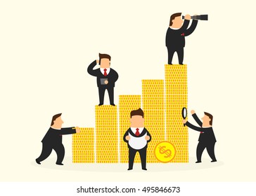Business man in business concept vector illustration.