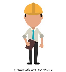 business man construction clipboard helmet