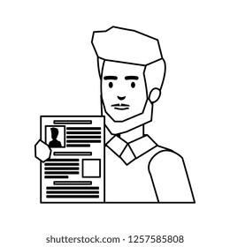 business man with curriculum vitae