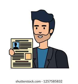 business man with curriculum vitae