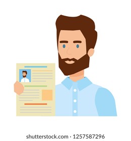 business man with curriculum vitae