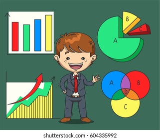 business man and diagram