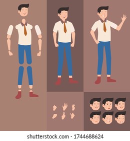 Business Man With Different Expression And Rigging Character