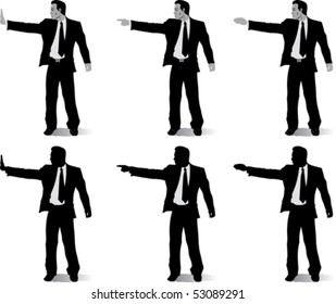 Business man with different hand positions