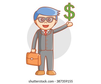 Business man dolar sign
