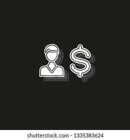 Business man with Dollar sign - money symbol, banking illustration