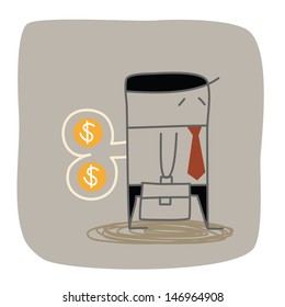 business man dollar wind up