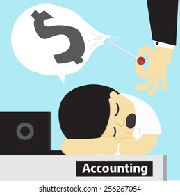 Business man dreaming with bubble money
