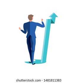 business man elegant with arrow up