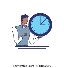 business man elegant with time clock