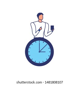 business man elegant with time clock