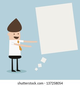 business man and empty speech bubble
