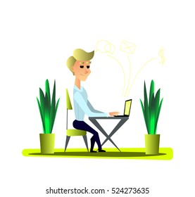 Young Woman Happy Working Home Remote Stock Vector (Royalty Free