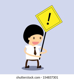 Business man Exclamation marks.