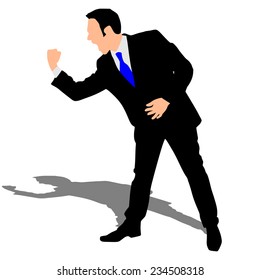 business man expressing winning winner energy success, vector 
