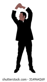business man expressing winning winner energy success, vector