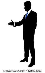 Business man extending hand to shake