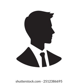 Business Man Face Icon Silhouette Vector Illustration , Man Vector  Profile Icon And Images