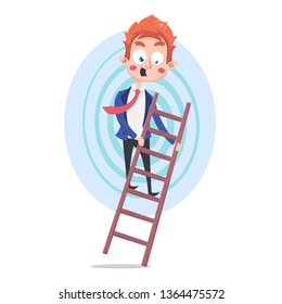 Business man falling in Flat Style	