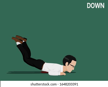 A business man is falling on the ground

