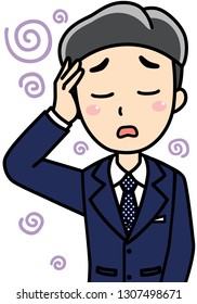 Business man feels dizzy. This can use for presentation, website, book, business card.