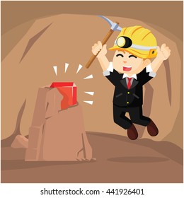 A business man find a ruby in cave