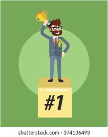 Business man first place