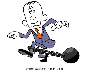 Business man fitted the shackles
