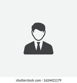 Business Man flat Icon design, human resource and businessman icon concept, man icon in trendy flat style, Symbol for your web site design, logo, app