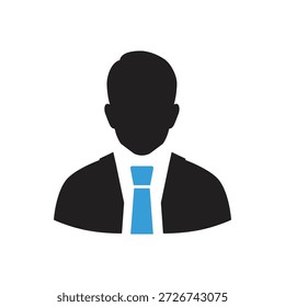 Business man flat icon design template, human resource and businessman icon symbol concept, man icon in trendy flat style sign