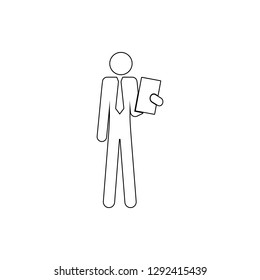 business man with a folder icon. Element of cyber security for mobile concept and web apps icon. Thin line icon for website design and development, app development